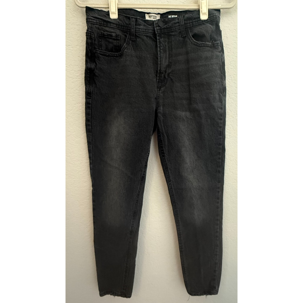 Kensie Jeans The Skylar High Rise Skinny Black Gray Wash Women’s Sz 6 / 28
